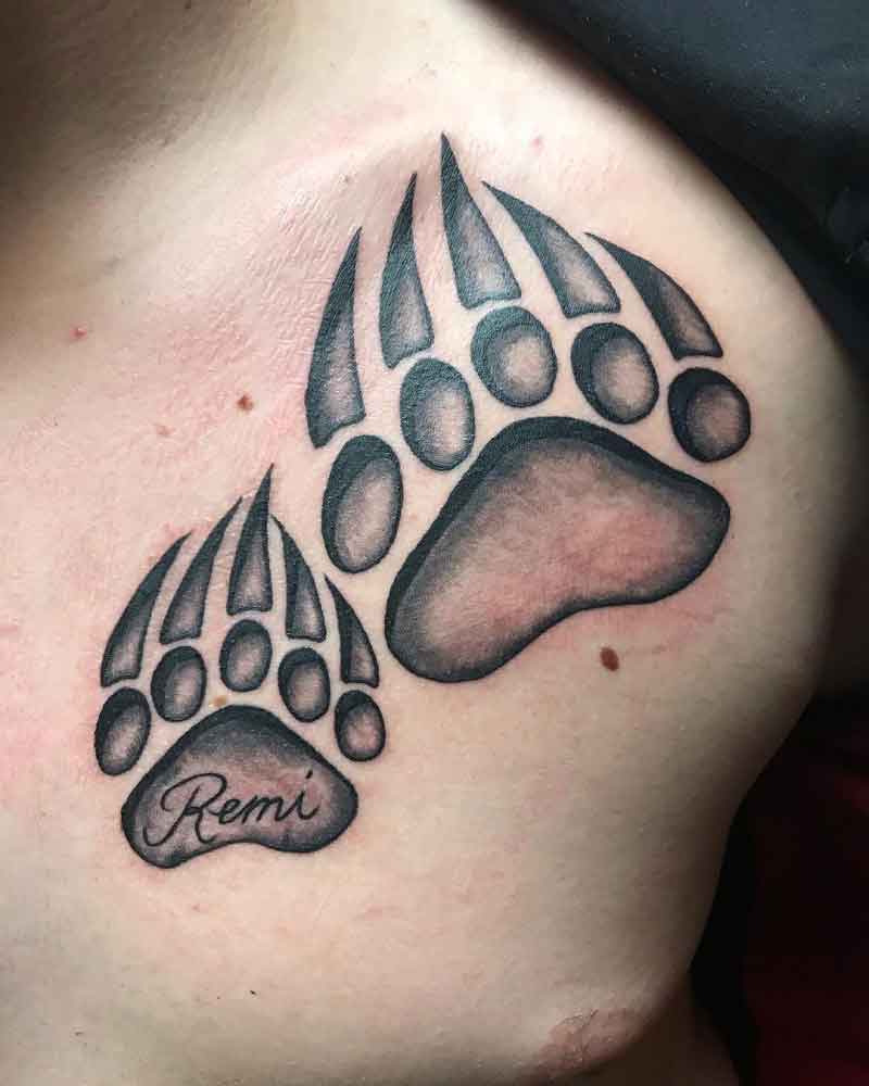 Josephs tribal style bear paw  Dollys Skin Art Tattoo Kamloops BC