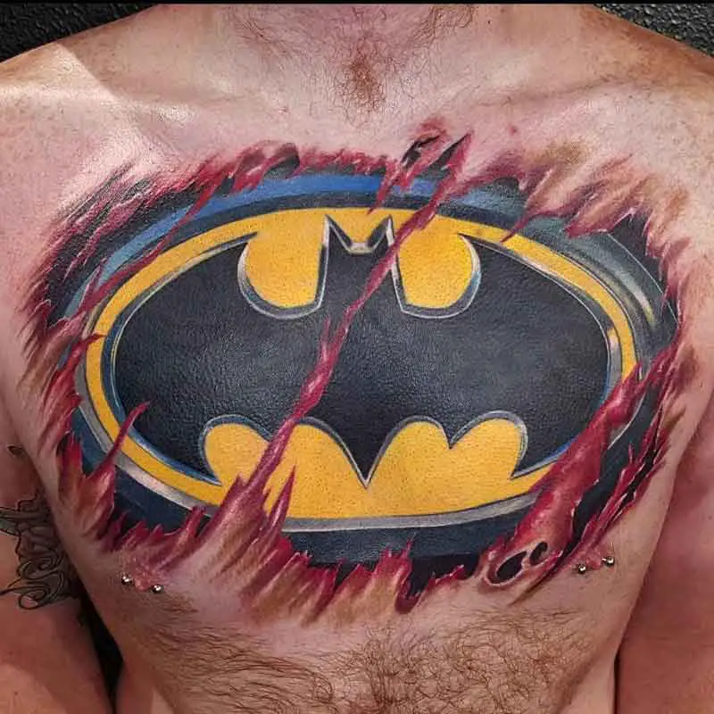 Batman Chest Tattoo 1