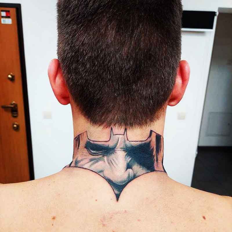 Batman Neck Tattoo 1