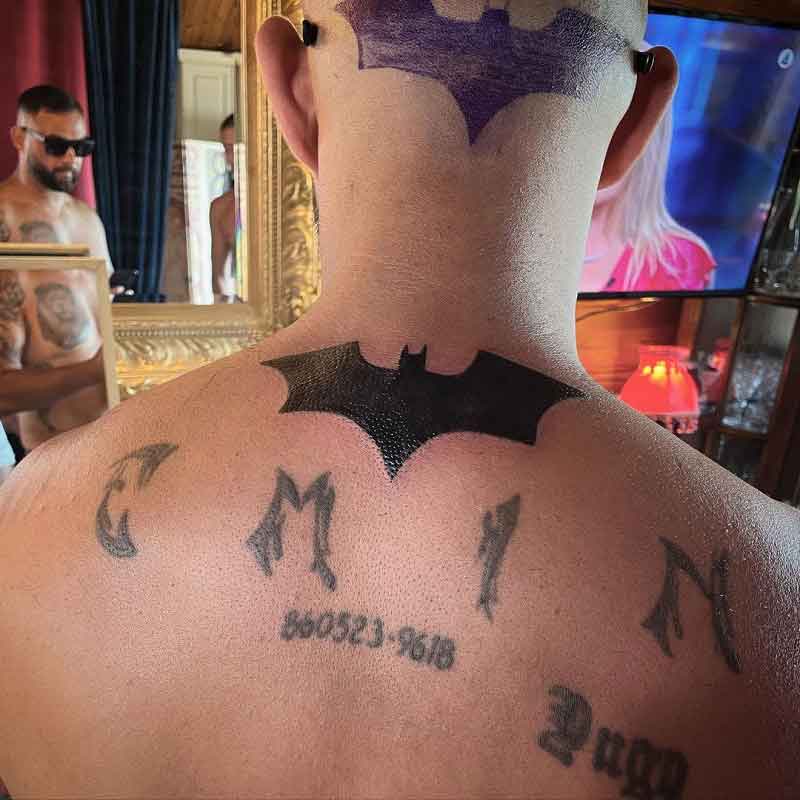 Batman Neck Tattoo 2
