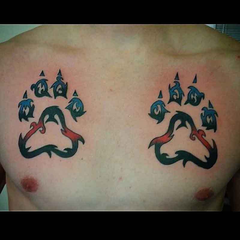 Bear Paw Chest Tattoo 1