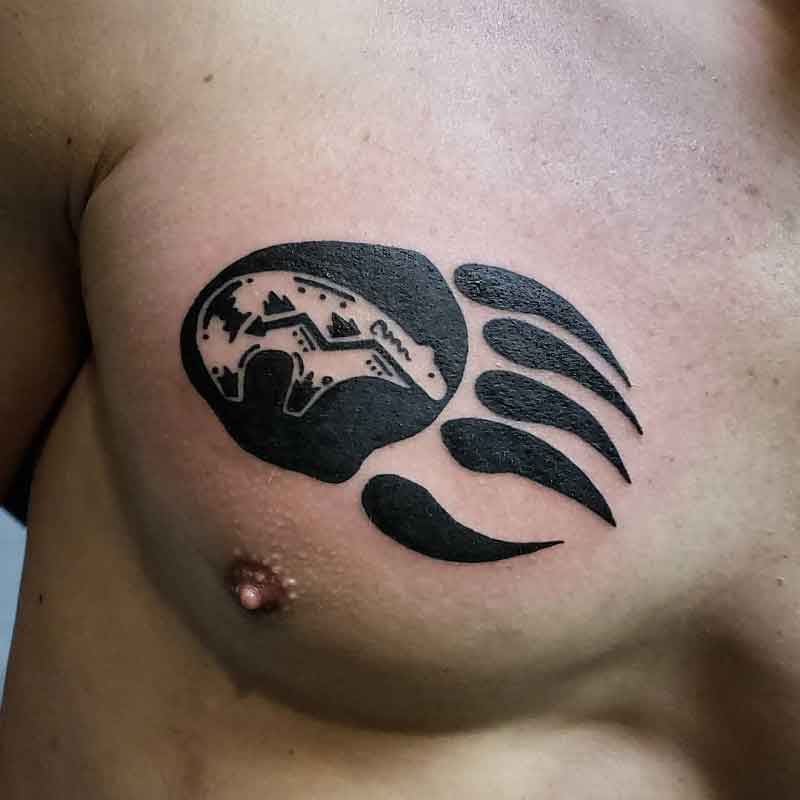 Bear Paw Chest Tattoo 2