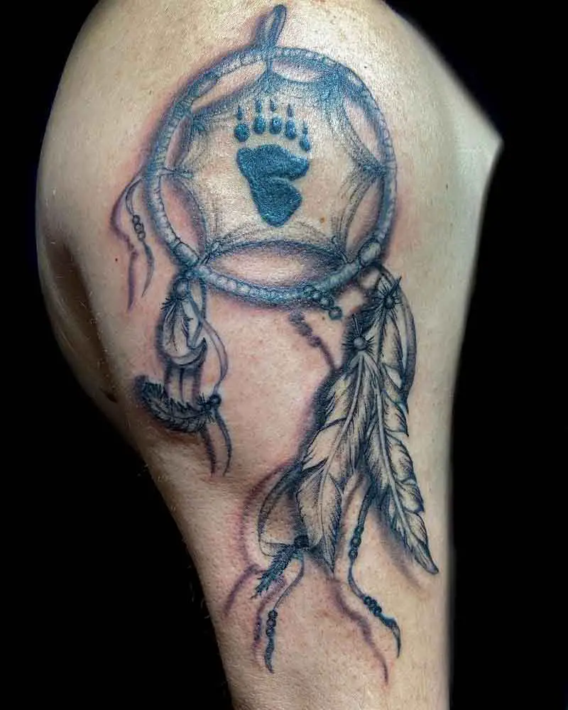 Bear Paw Dreamcatcher Tattoo 2