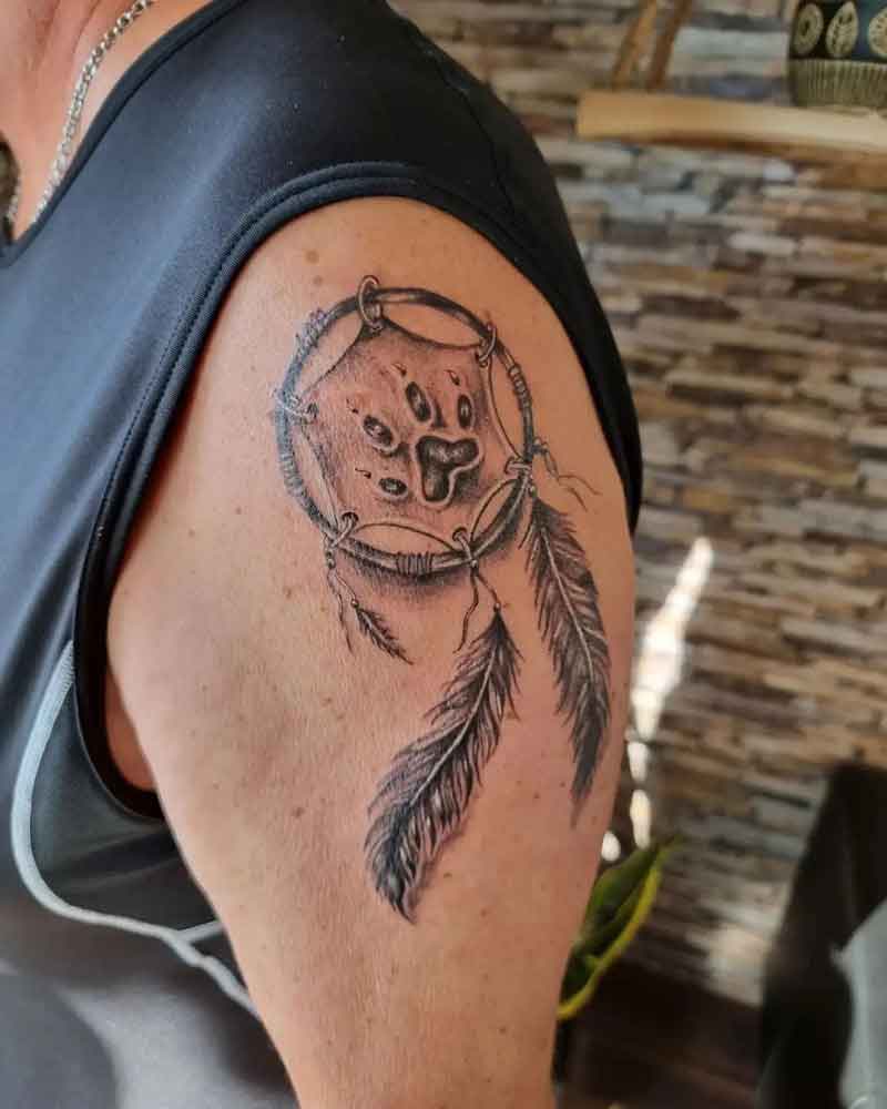 Bear Paw Dreamcatcher Tattoo 3