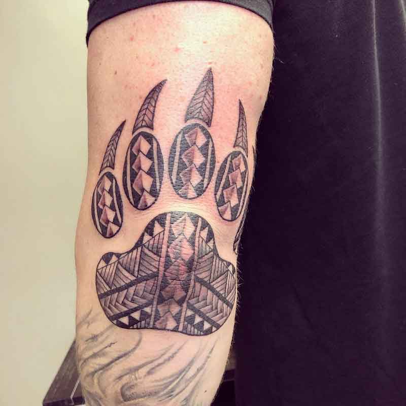 Bear Paw Elbow Tattoo 1