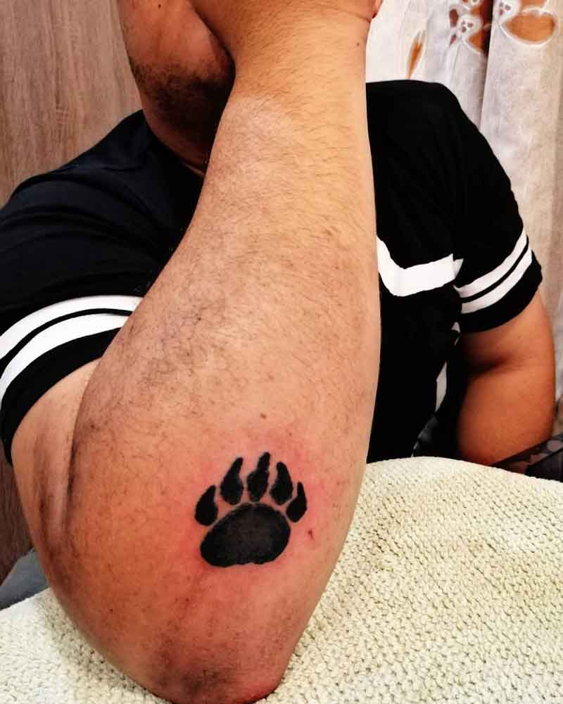Bear Paw Elbow Tattoo 2