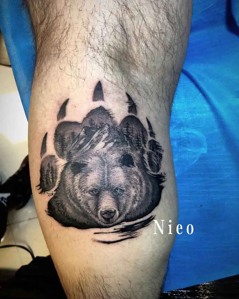 Bear Paw Face Tattoo 2