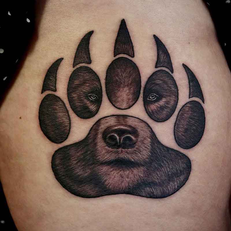 Bear Paw Face Tattoo 3