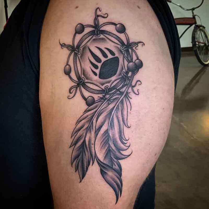 Bear Paw Feather Tattoo 2