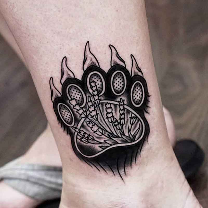 Bear Paw Hand Tattoo 1