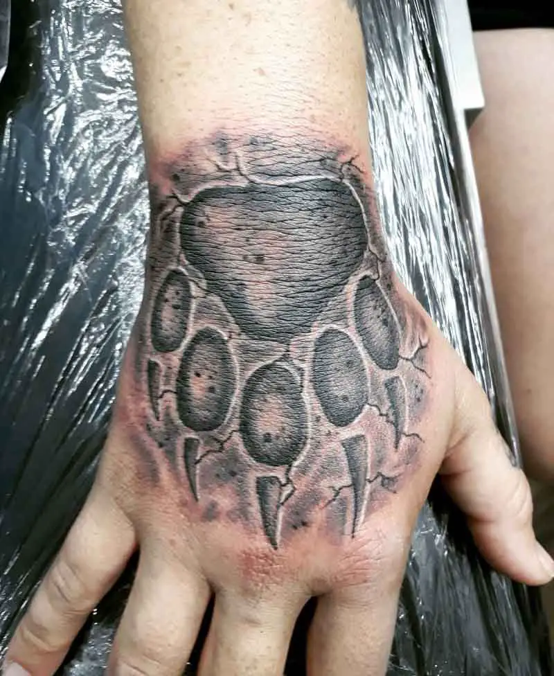 Bear Paw Hand Tattoo 3