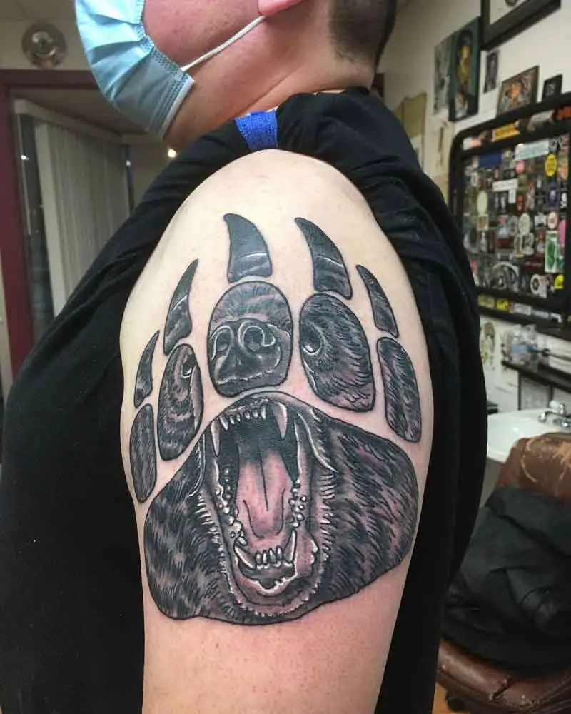 bear claw tattoo shoulder