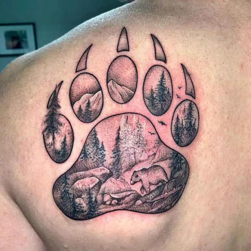 bear claw tattoo shoulder