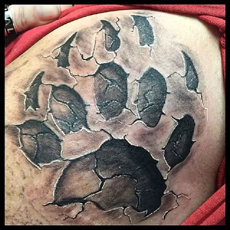 Bear Paw Tracks Tattoo 1