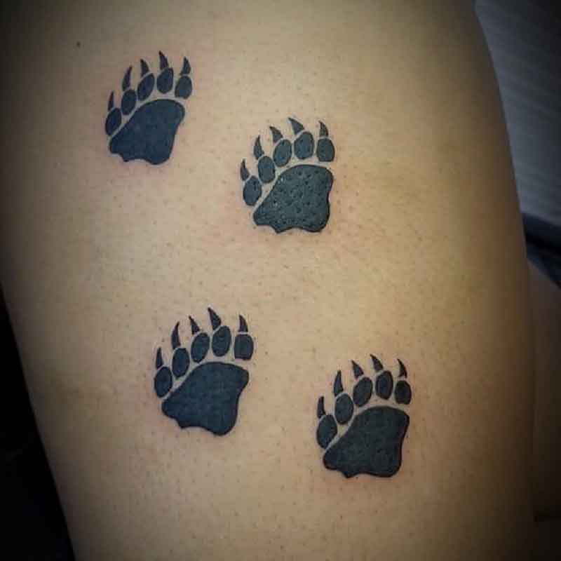 Bear Paw Tracks Tattoo 3