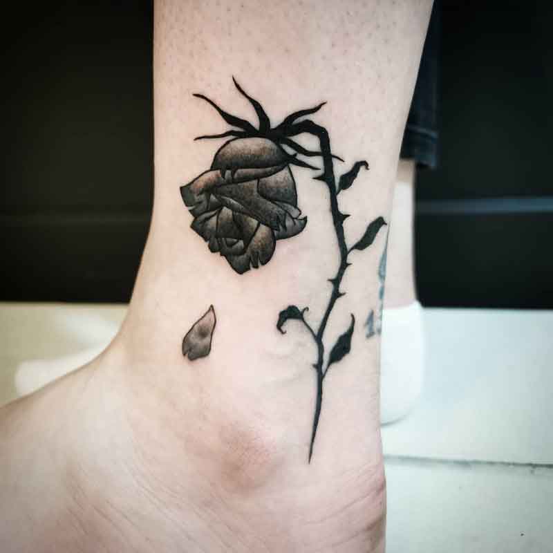 Black Dead Rose Tattoo 1