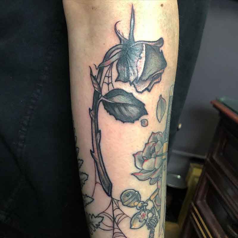 Black Dead Rose Tattoo 3