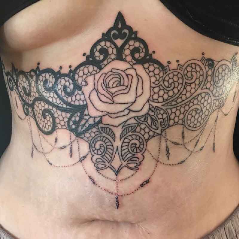 Black Lace Rose Tattoo 1