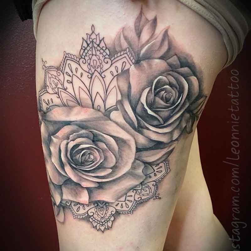 Black N Grey Rose Tattoo 1