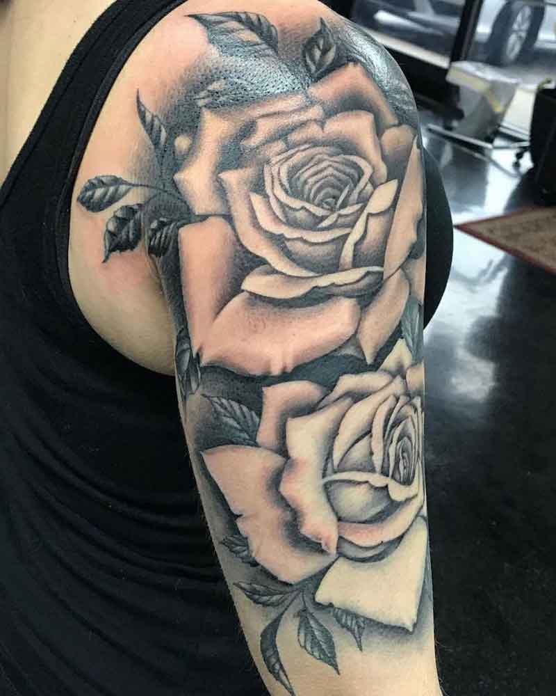 Black N Grey Rose Tattoo 3