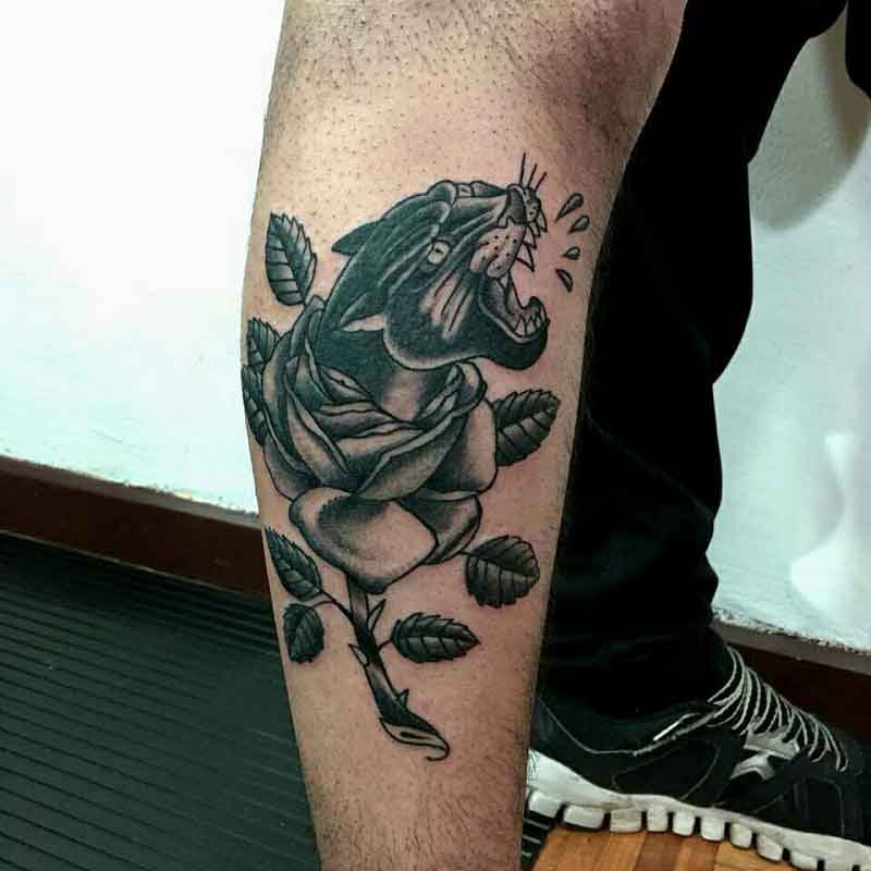 Black Panther Rose Tattoo 3
