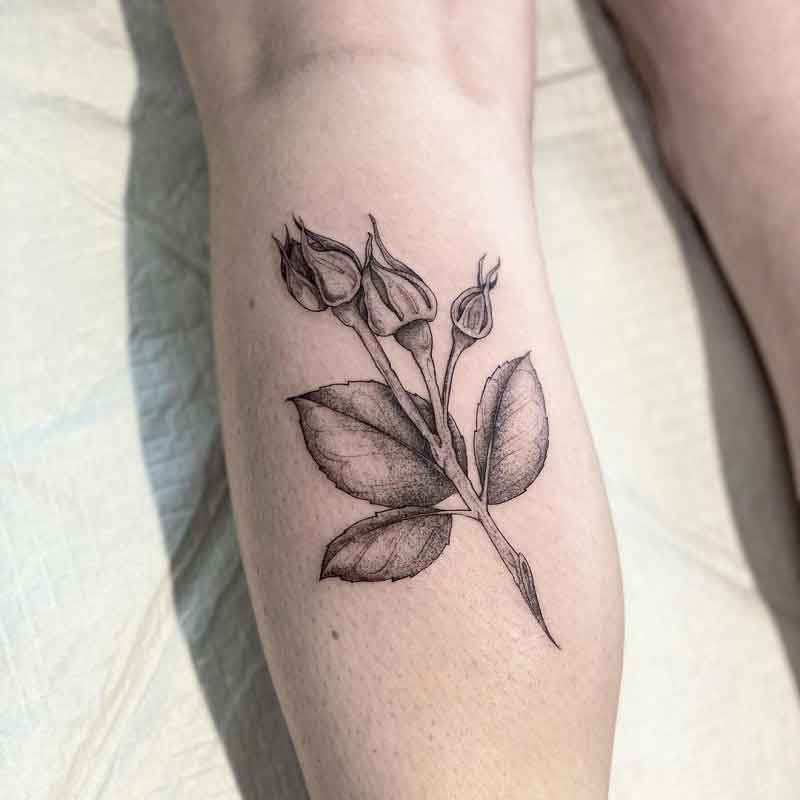 Black Rose Bud Tattoo 1