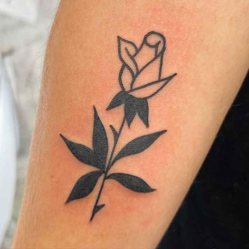 Black Rose Bud Tattoo 2
