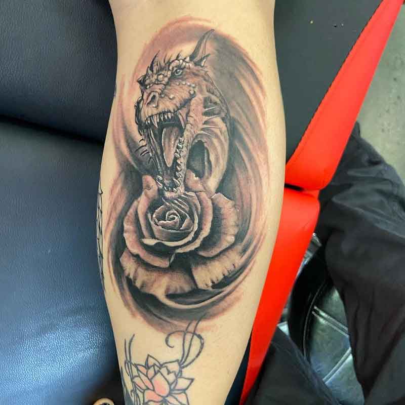 Black Rose Dragon Tattoo 2