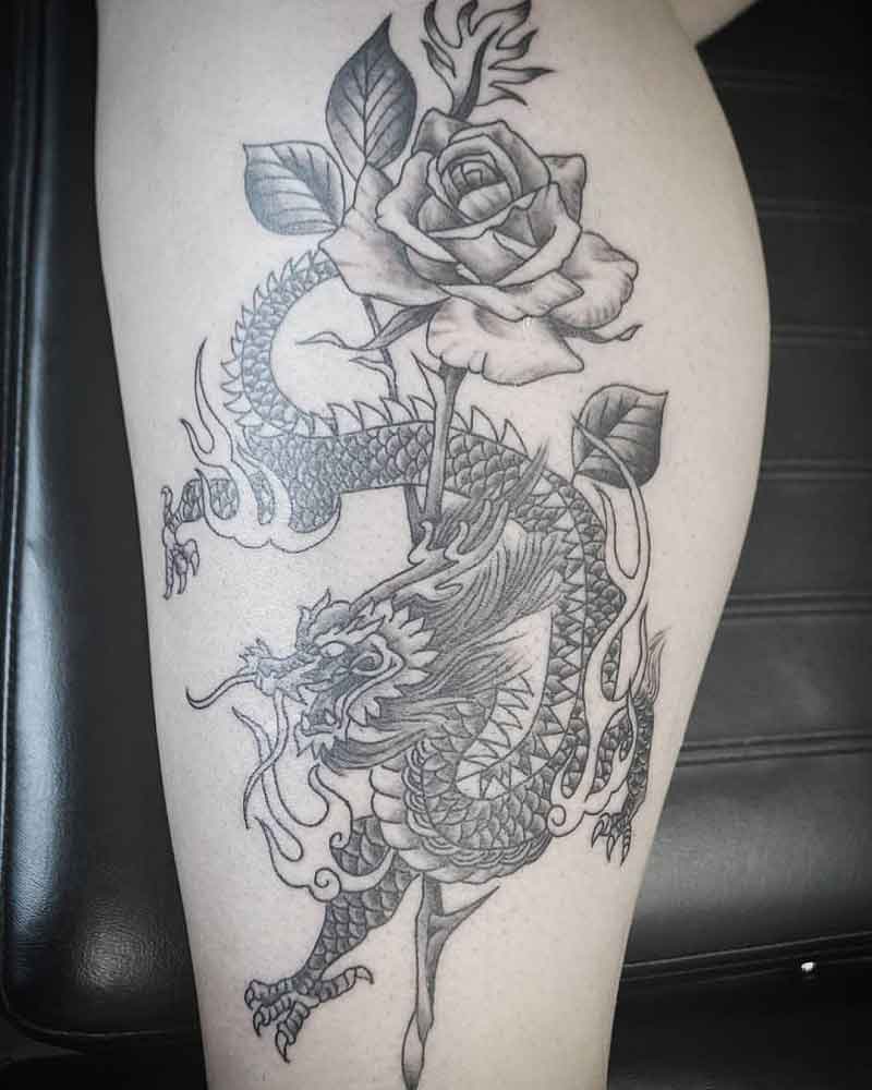 Black Rose Dragon Tattoo 3