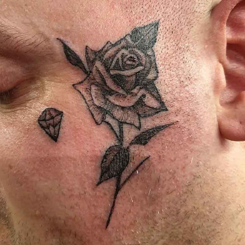 Black Rose Face Tattoo 3