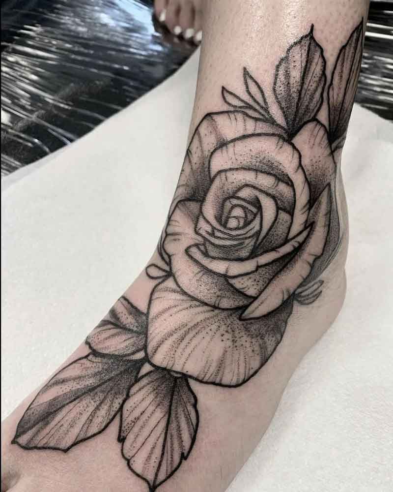 Black Rose Foot Tattoo 3
