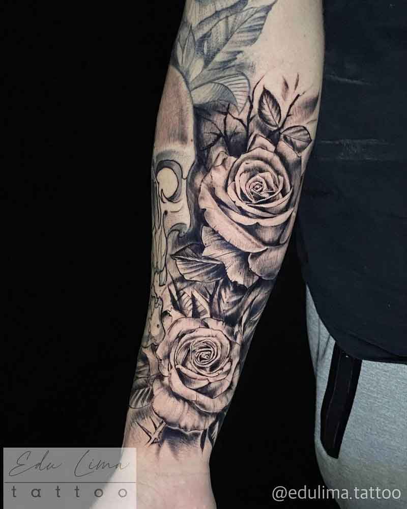 Black Rose Forearm Tattoo 1