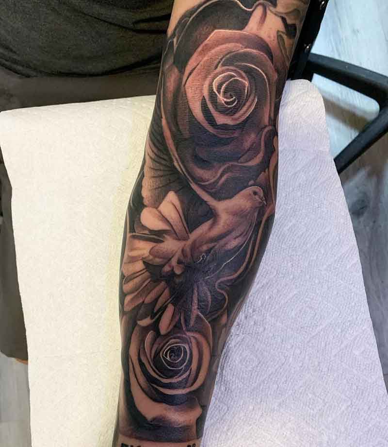 Black Rose Forearm Tattoo 2