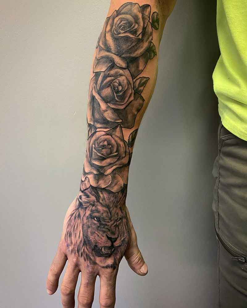 Black Rose Full Sleeve Tattoo 1