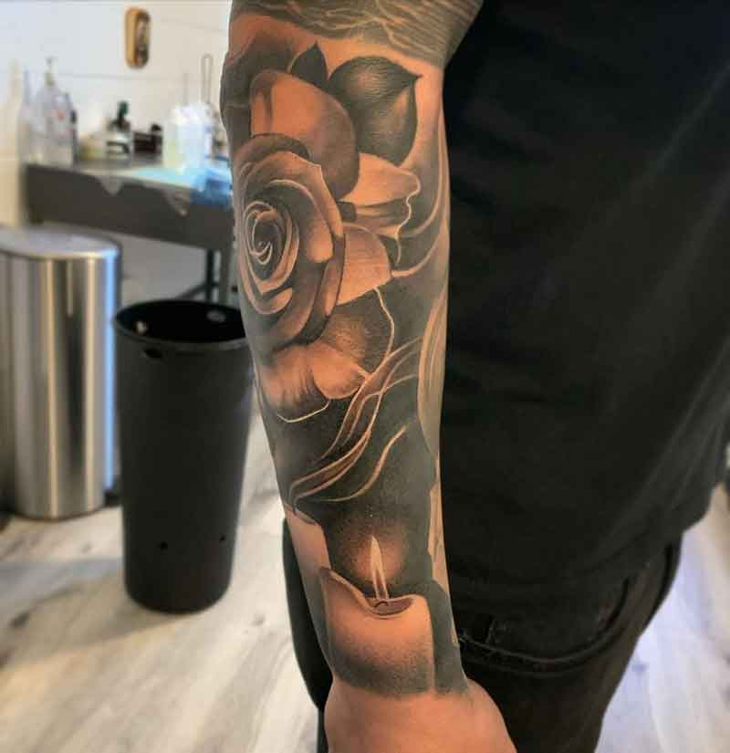 Black Rose Full Sleeve Tattoo 3