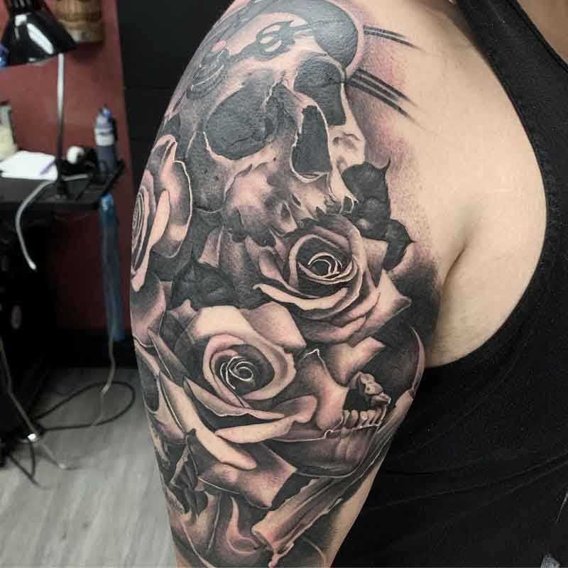 Black Rose Shoulder Tattoo 1