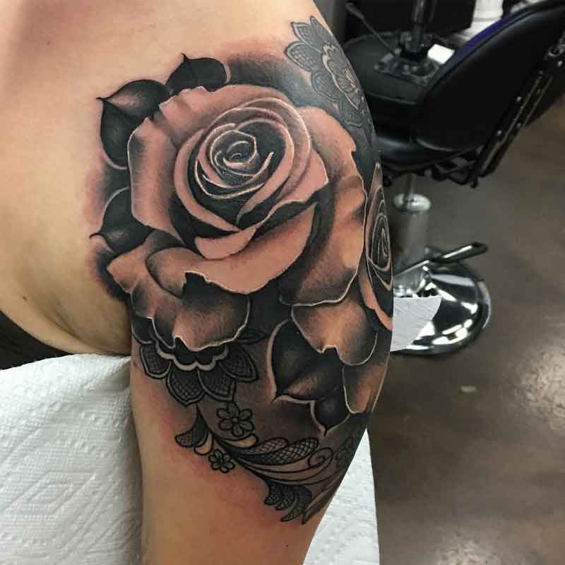 Black Rose Shoulder Tattoo 2