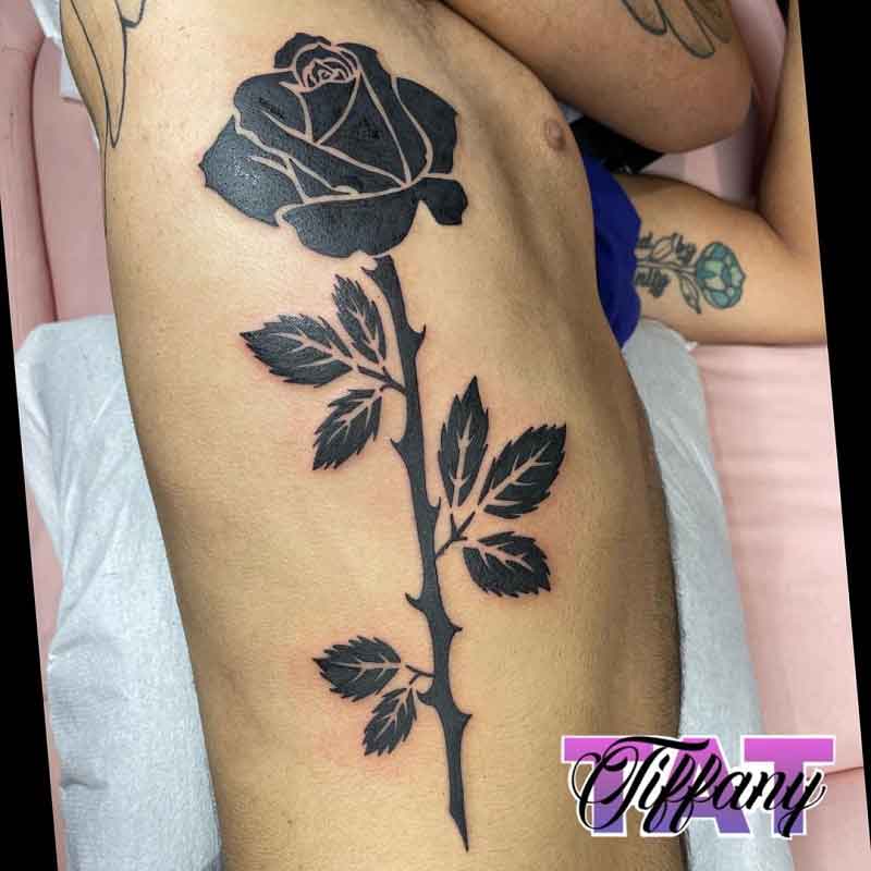 Black Rose Silhouette Tattoo 1