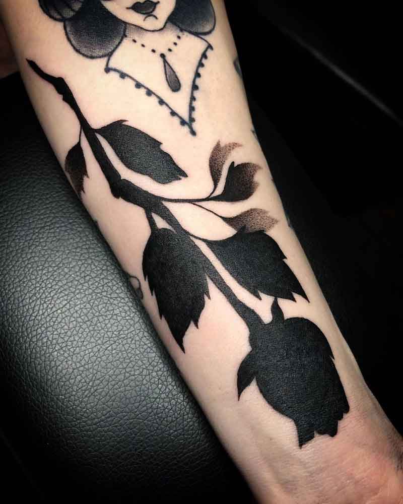 Black Rose Silhouette Tattoo 2