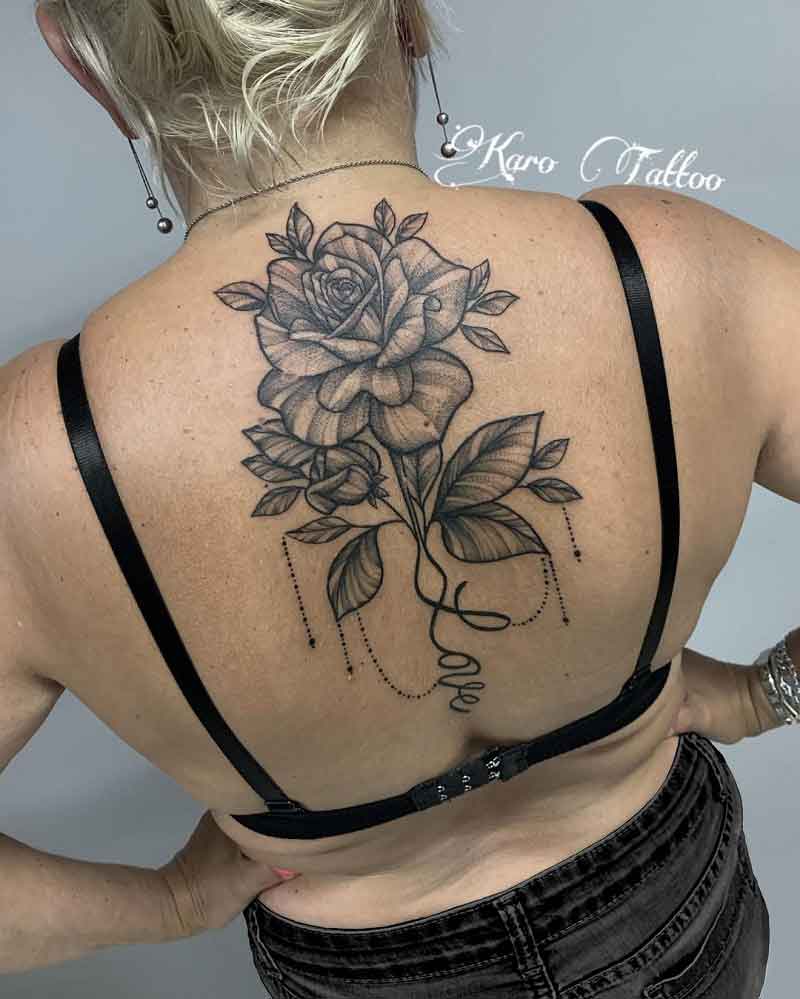 Black- Rose Spine Tattoo 1