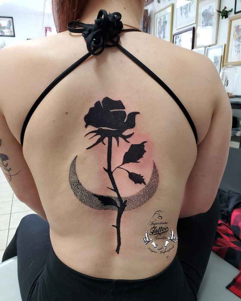 Black Rose Spine Tattoo 2