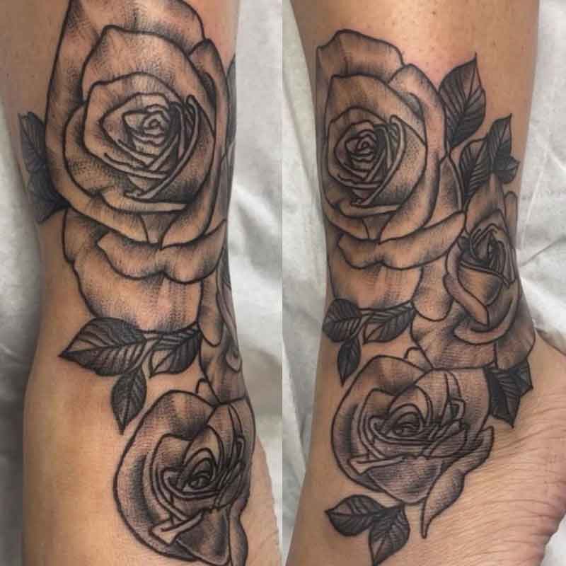 Black Rose Tattoo On Ankle 1