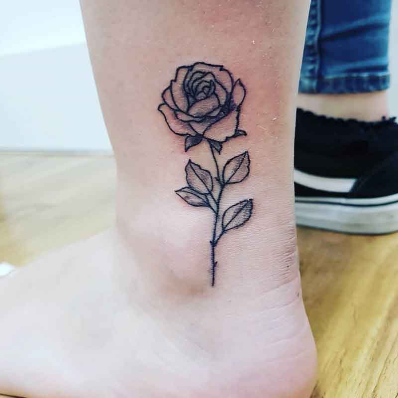 Black Rose Tattoo On Ankle 2