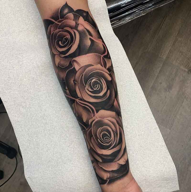 Download Black Rose Tattoo On Leg Wallpaper  Wallpaperscom