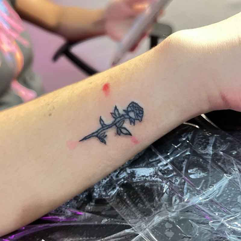 Black Rose Wrist Tattoo 1