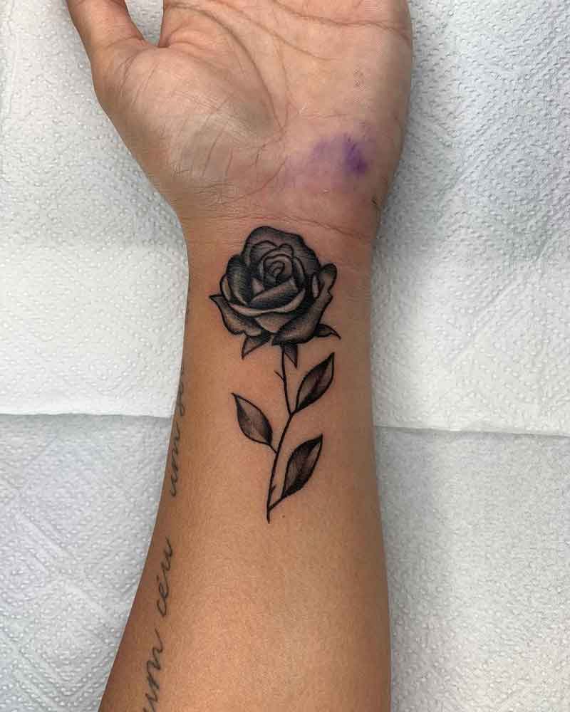 black rose wrist tattoos