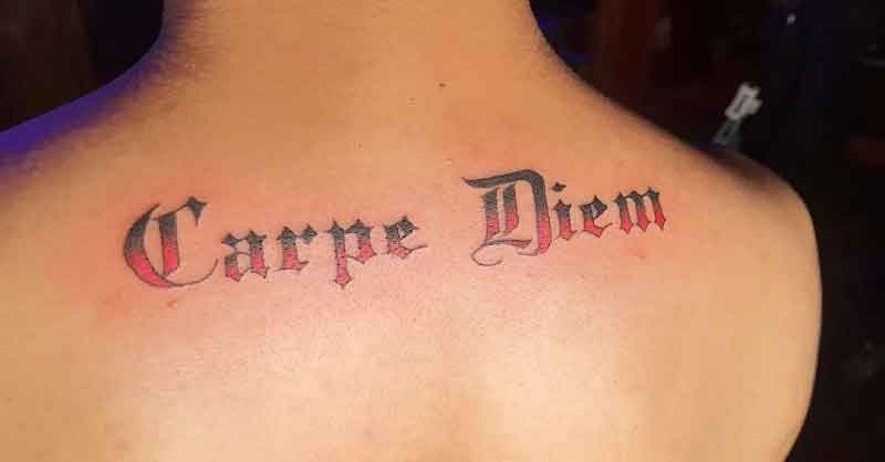 Carpe Diem Ambigram Tattoo 2