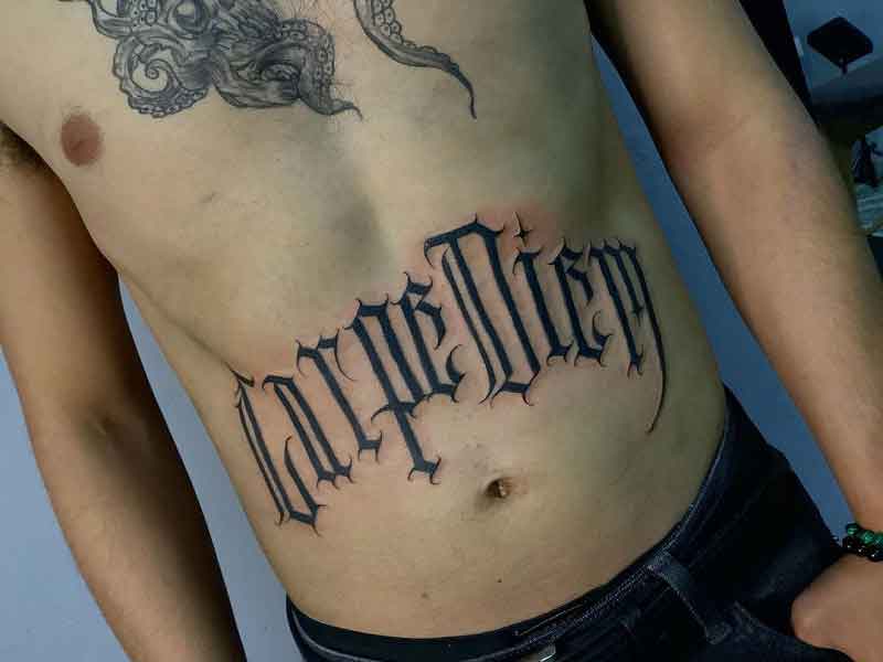 Carpe Diem Ambigram Tattoo 3