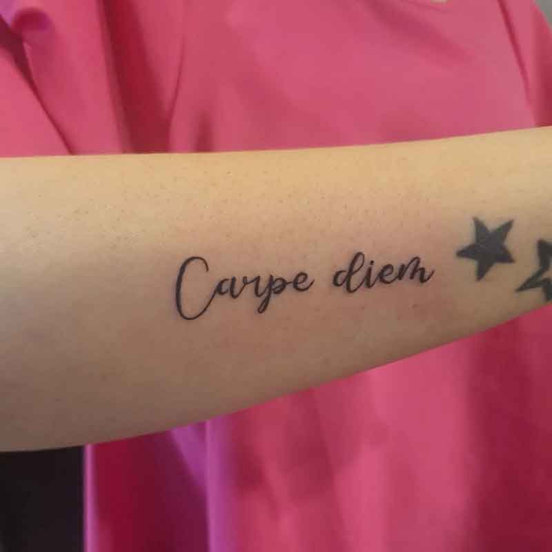 Carpe Diem Arm Tattoo 2