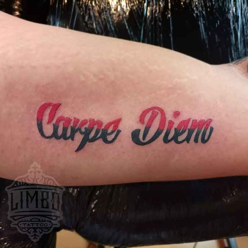 Carpe Diem Bicep Tattoo 1